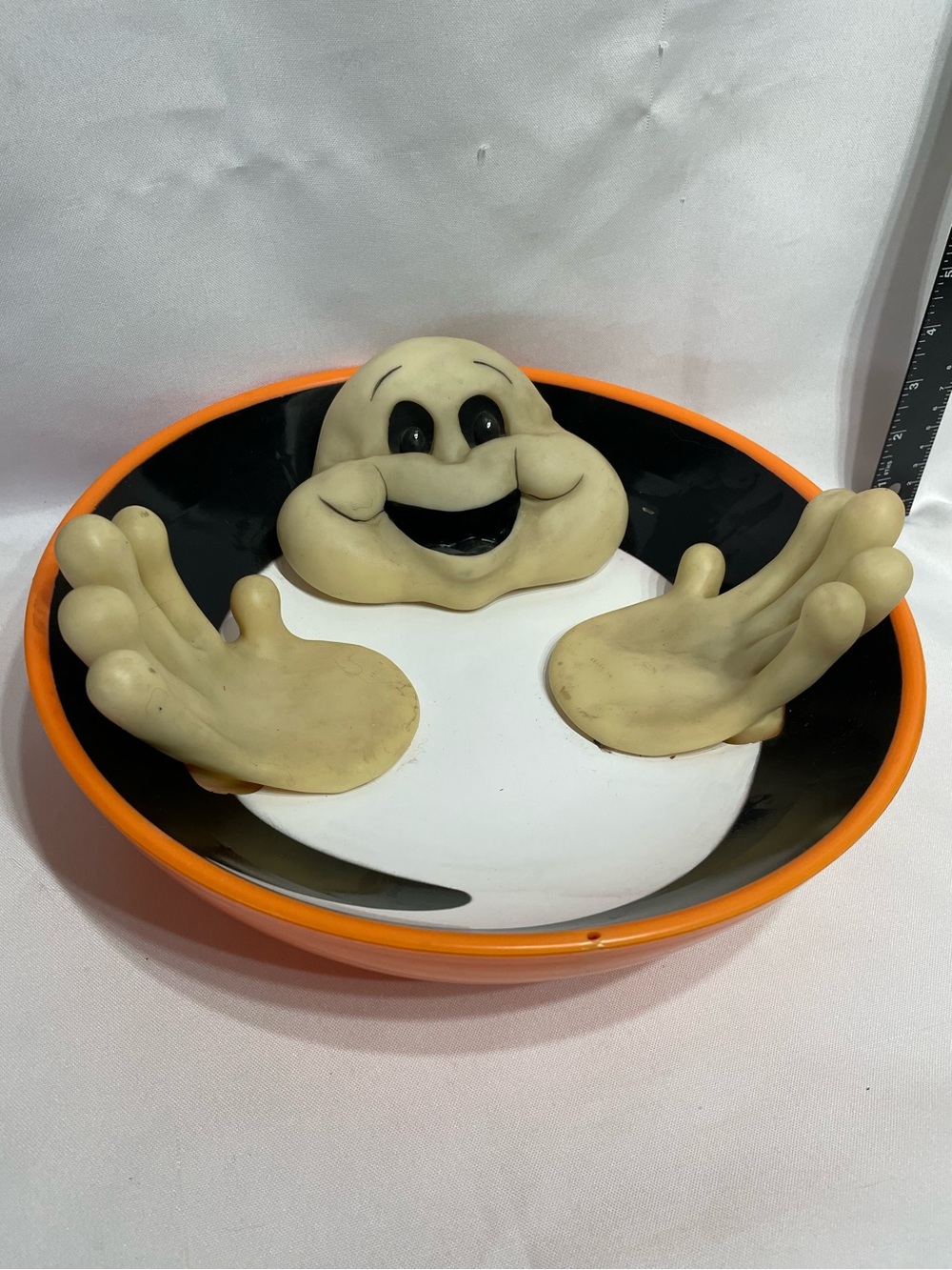 Vintage Halloween Talking Candy Bowl Dish WORKS!
